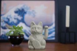Winkekatze Lucky Cat matt grau